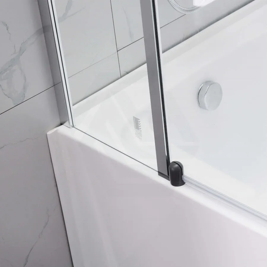 1000/1200x1450mm Fixed and Swing Over Bathtub Shower Screen 6mm Tempered Glass