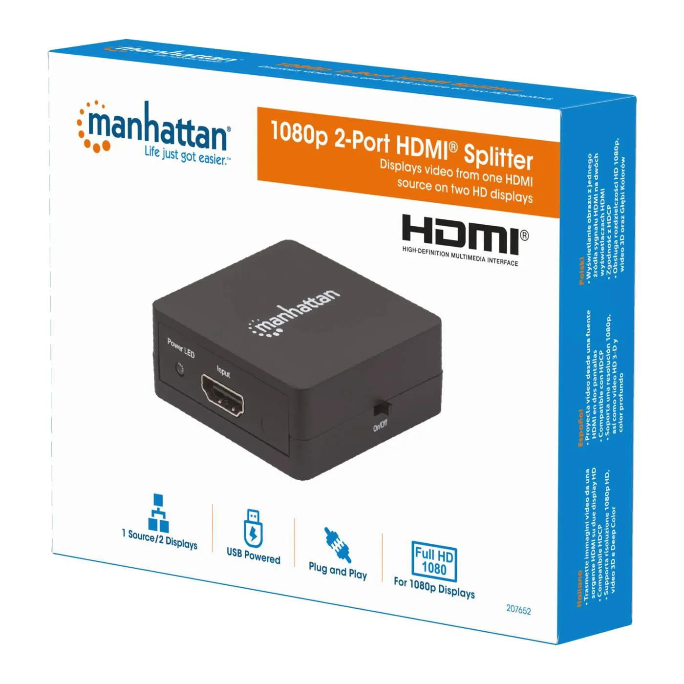 1080p 2-Port HDMI Splitter