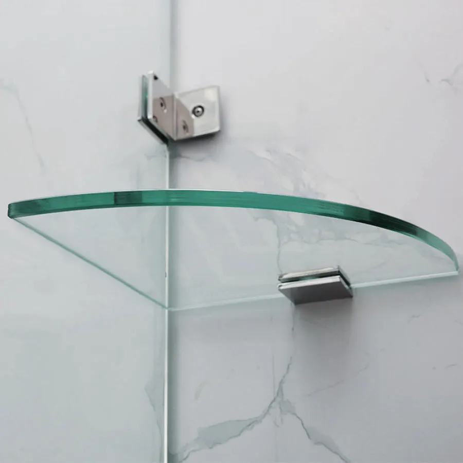 1090-2600mm 3 Panels Wall to Wall Shower Screen Frameless 10mm Glass Chrome Fittings