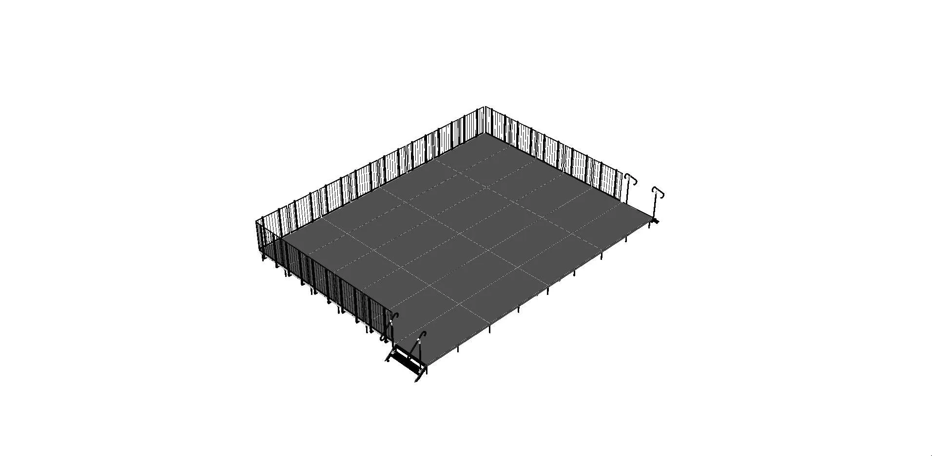 12'X16' Portable Stage Kits with guard rails using 4X4 Stage Modules