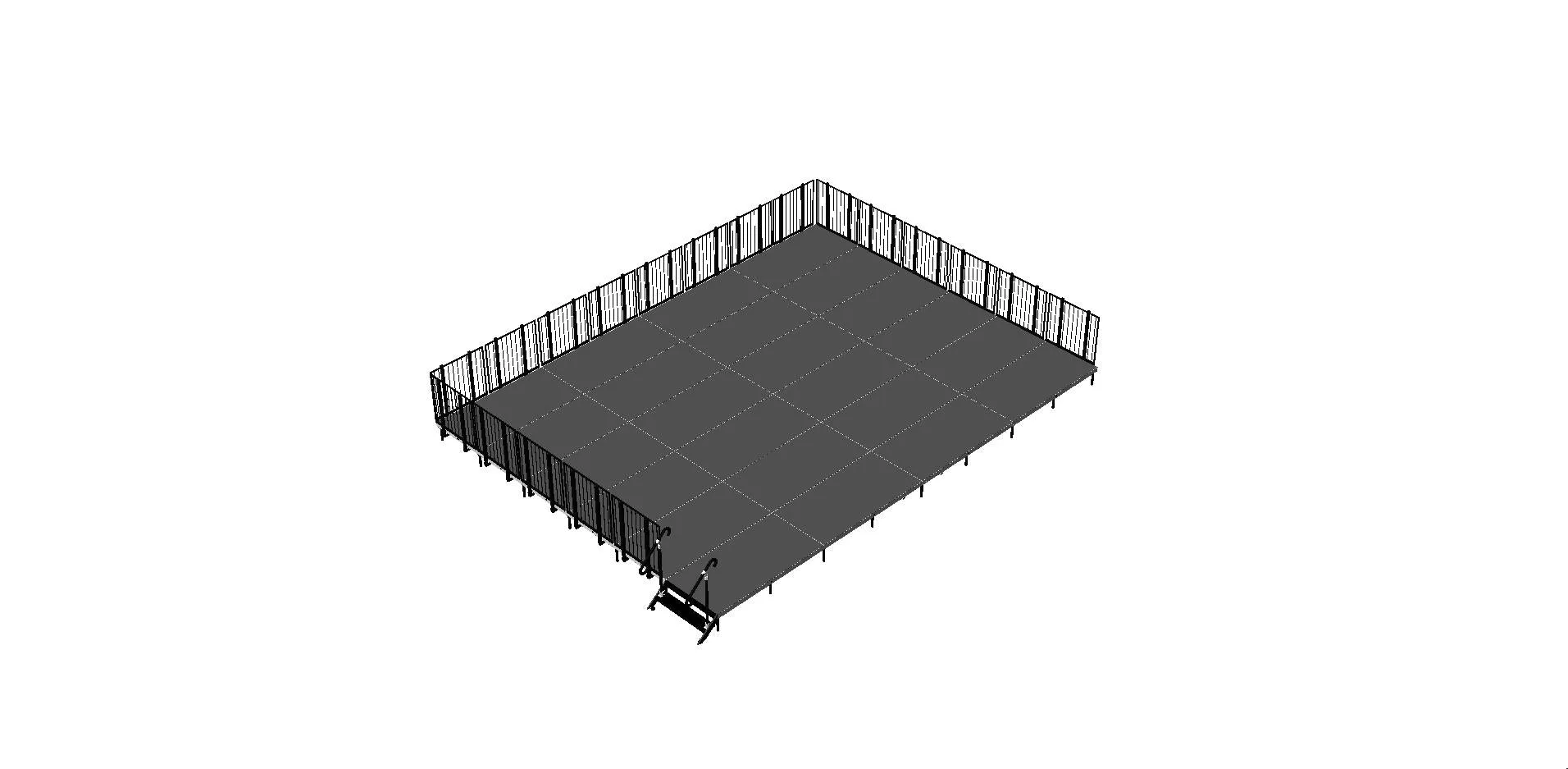 12'X16' Portable Stage Kits with guard rails using 4X4 Stage Modules