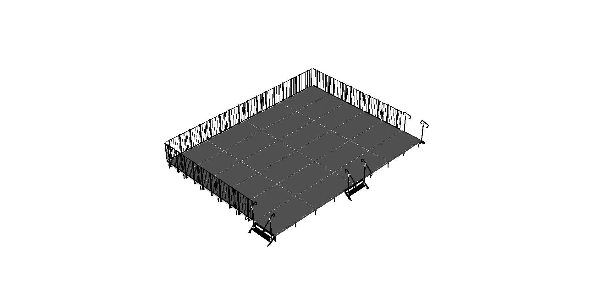 12'X16' Portable Stage Kits with guard rails using 4X4 Stage Modules