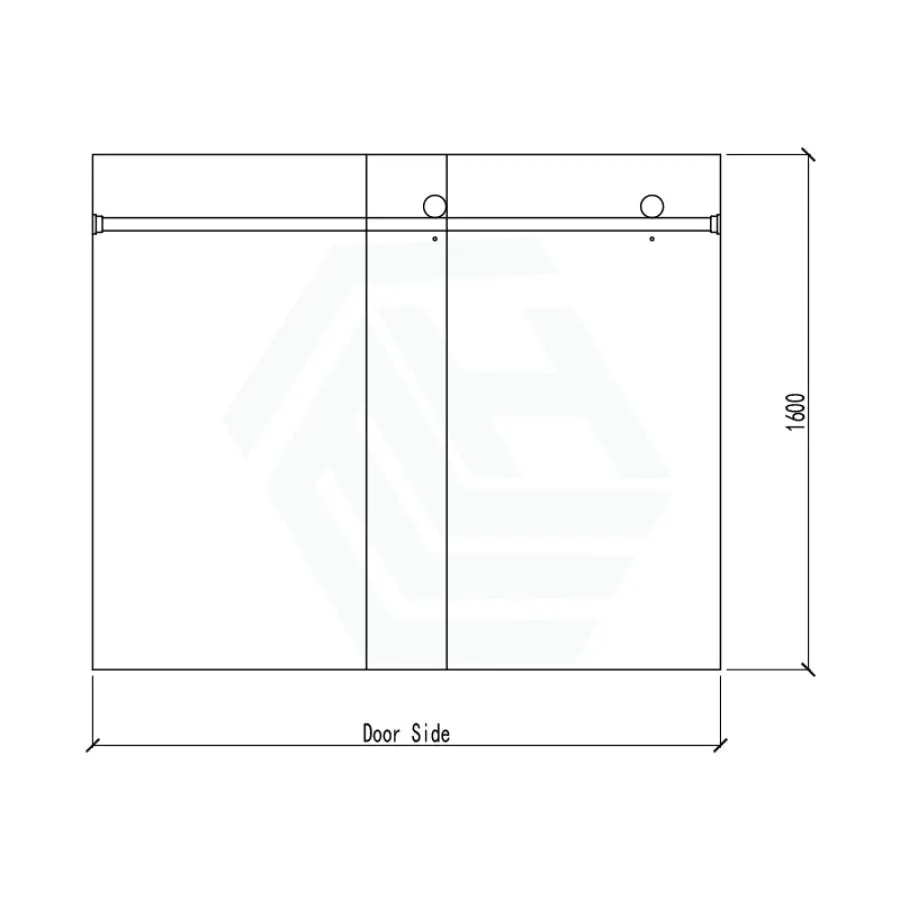 1450-1800x1600mm Bathtub Sliding Shower Screen Wall to Wall Frameless Square Handle Matt Black