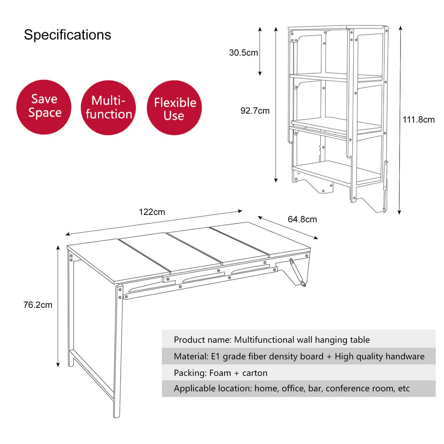 2-in-1 ZIONE-Convertible Working Desk And Shelf