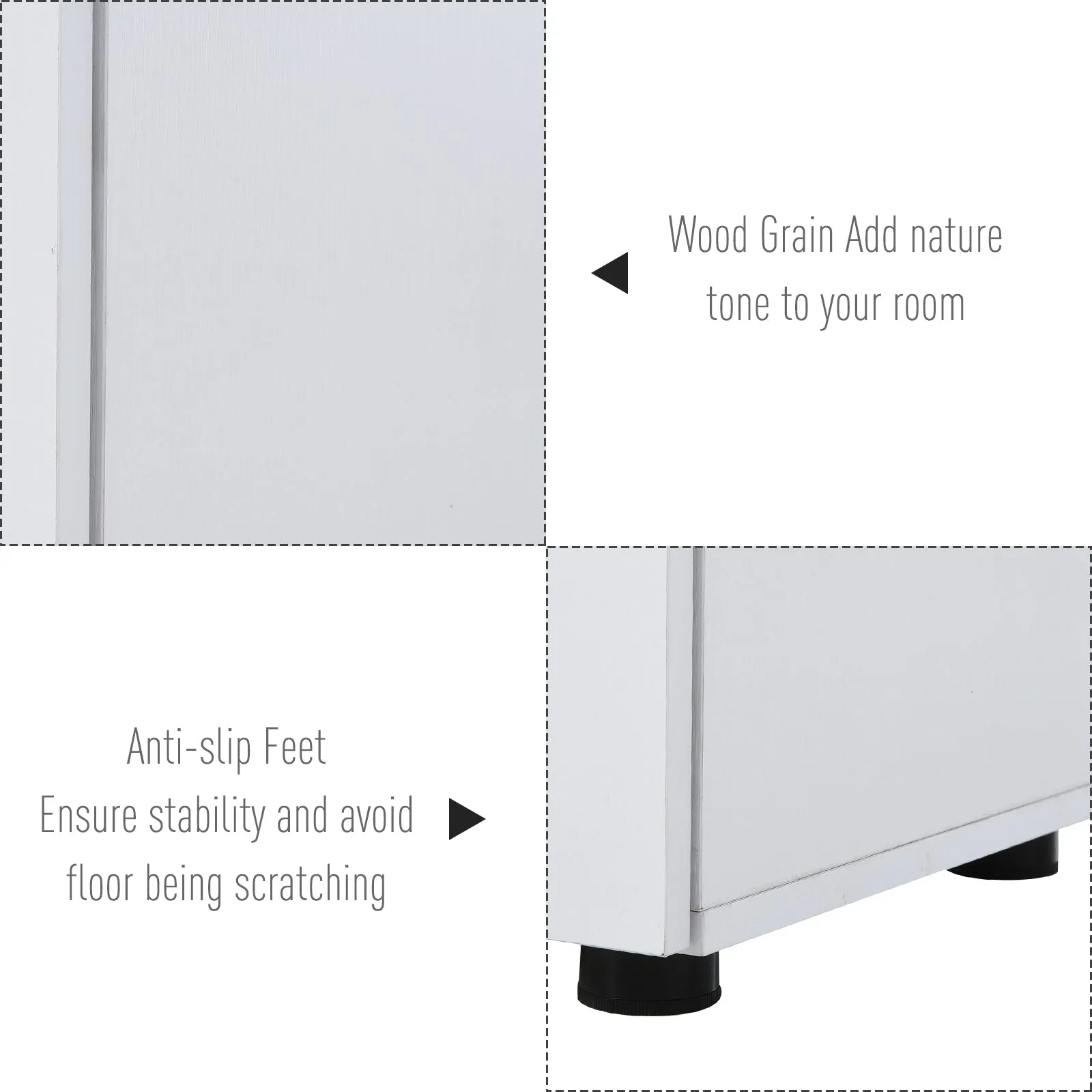 2-Tier Locking Office Storage Cabinet File Organisation w/ Feet Melamine Coating Aluminium Handles 2 Keys Stylish White