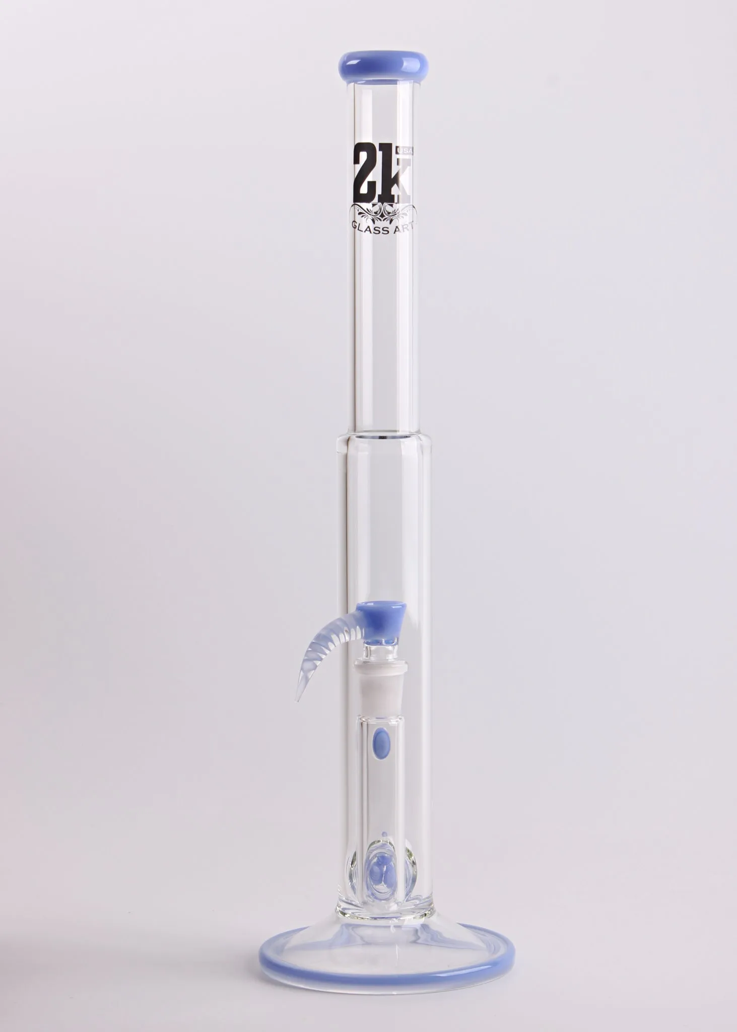 2K Glass Art 18 In Color Triple Stemline Straight Bong