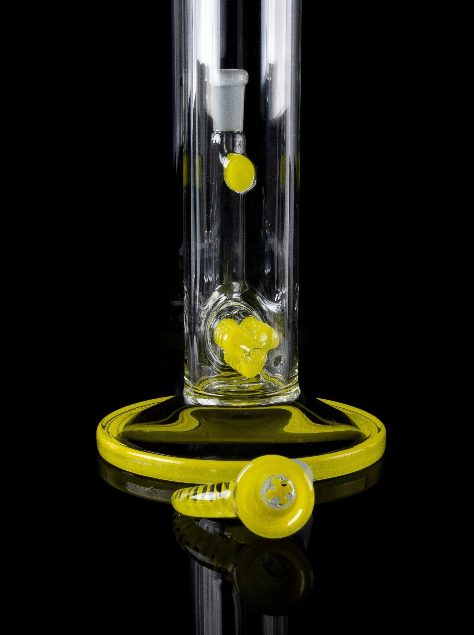 2K Glass Art 18 In Color Triple Stemline Straight Bong