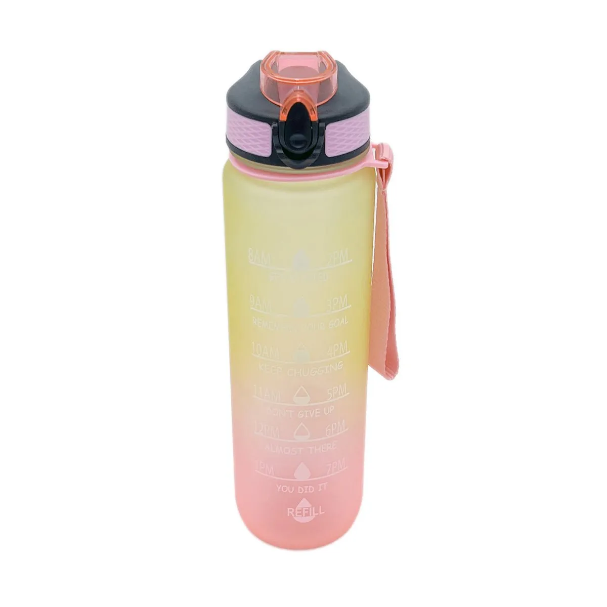 32 oz Sports Water Bottle with Straw Motivational Time Marker Leakproof BPA Free