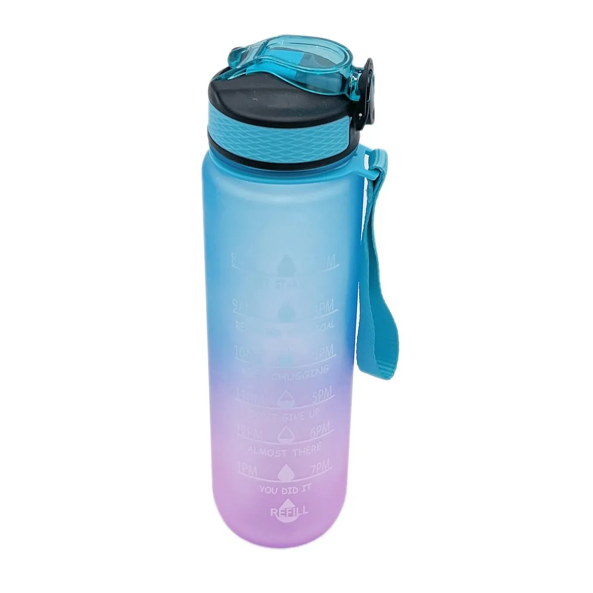 32 oz Sports Water Bottle with Straw Motivational Time Marker Leakproof BPA Free