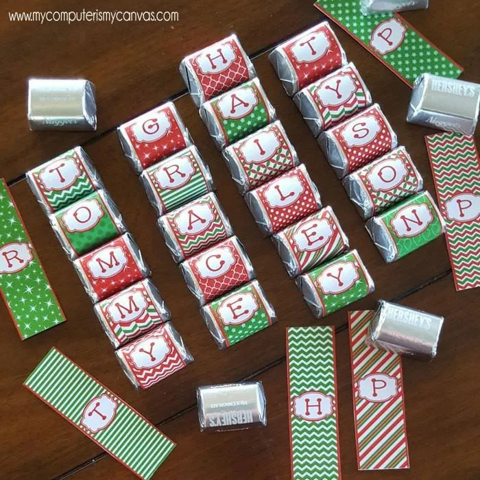 ALPHABET Nugget Wrappers {Christmas Edition} PRINTABLE