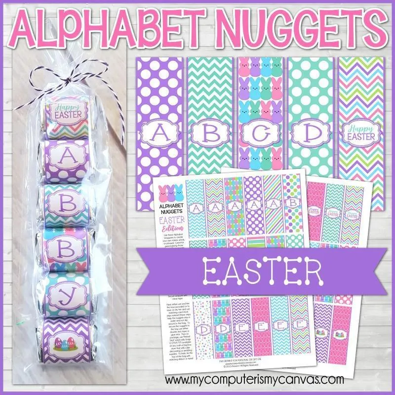 ALPHABET Nugget Wrappers {Easter} PRINTABLE