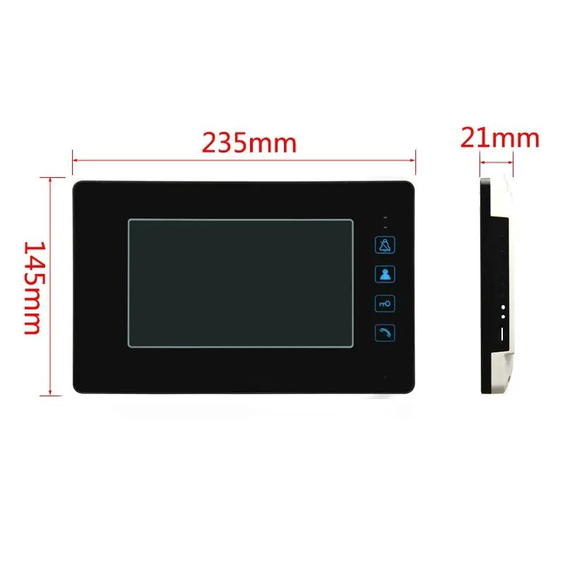 AnjielaSmart 7 inch LCD Video Doorbell Door phone Record Intercom System Infrared Night Vision Camera with 16GB TF Card