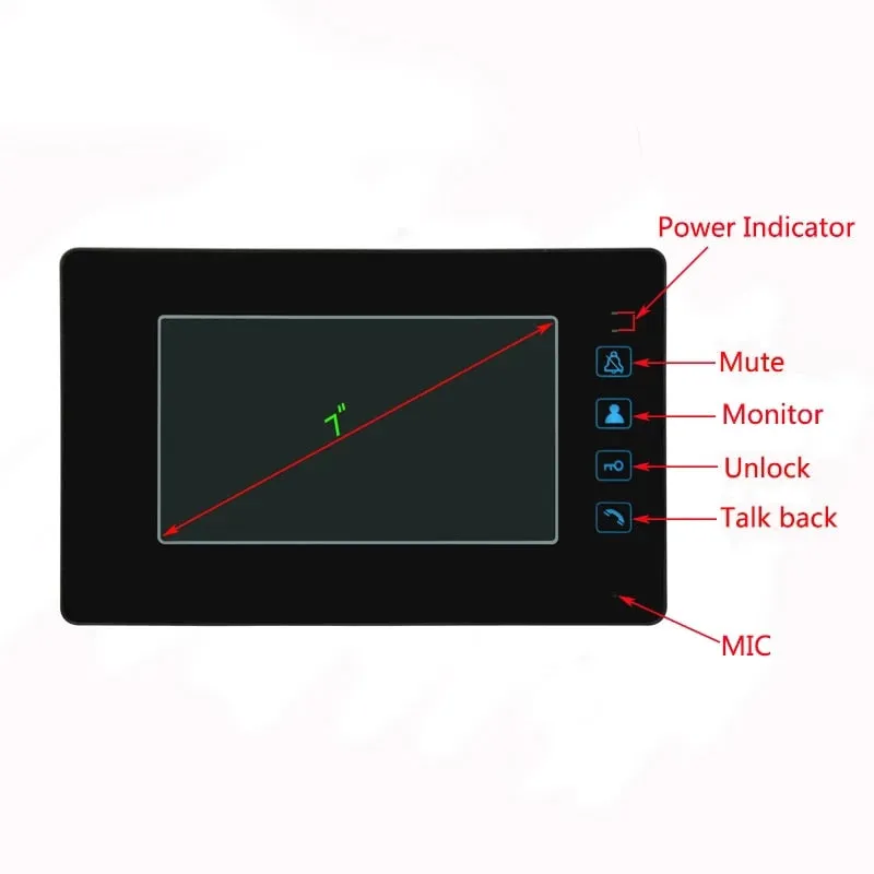 AnjielaSmart 7 inch LCD Video Doorbell Door phone Record Intercom System Infrared Night Vision Camera with 16GB TF Card