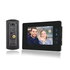 AnjielaSmart 7 inch LCD Video Doorbell Door phone Record Intercom System Infrared Night Vision Camera with 16GB TF Card