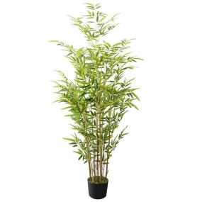 Artificial Green Bamboo Plant for Home Decor/Office Decor/Gifting | Natural Looking Indoor Plant (with Pot, 150 cm) (5 FEET)