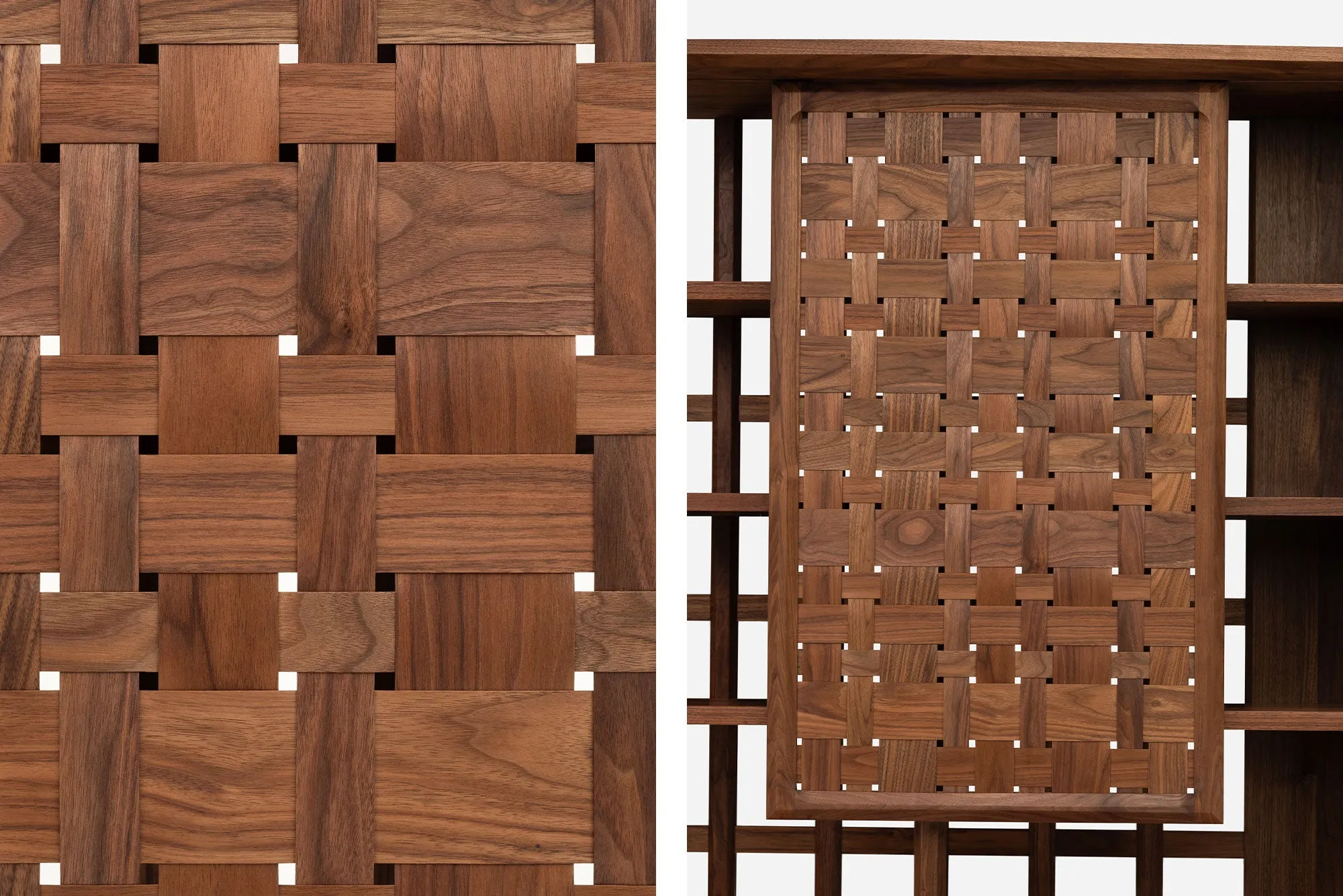 ARTS AND CRAFTS 3-UNIT CABINET - WOVEN TIMBER