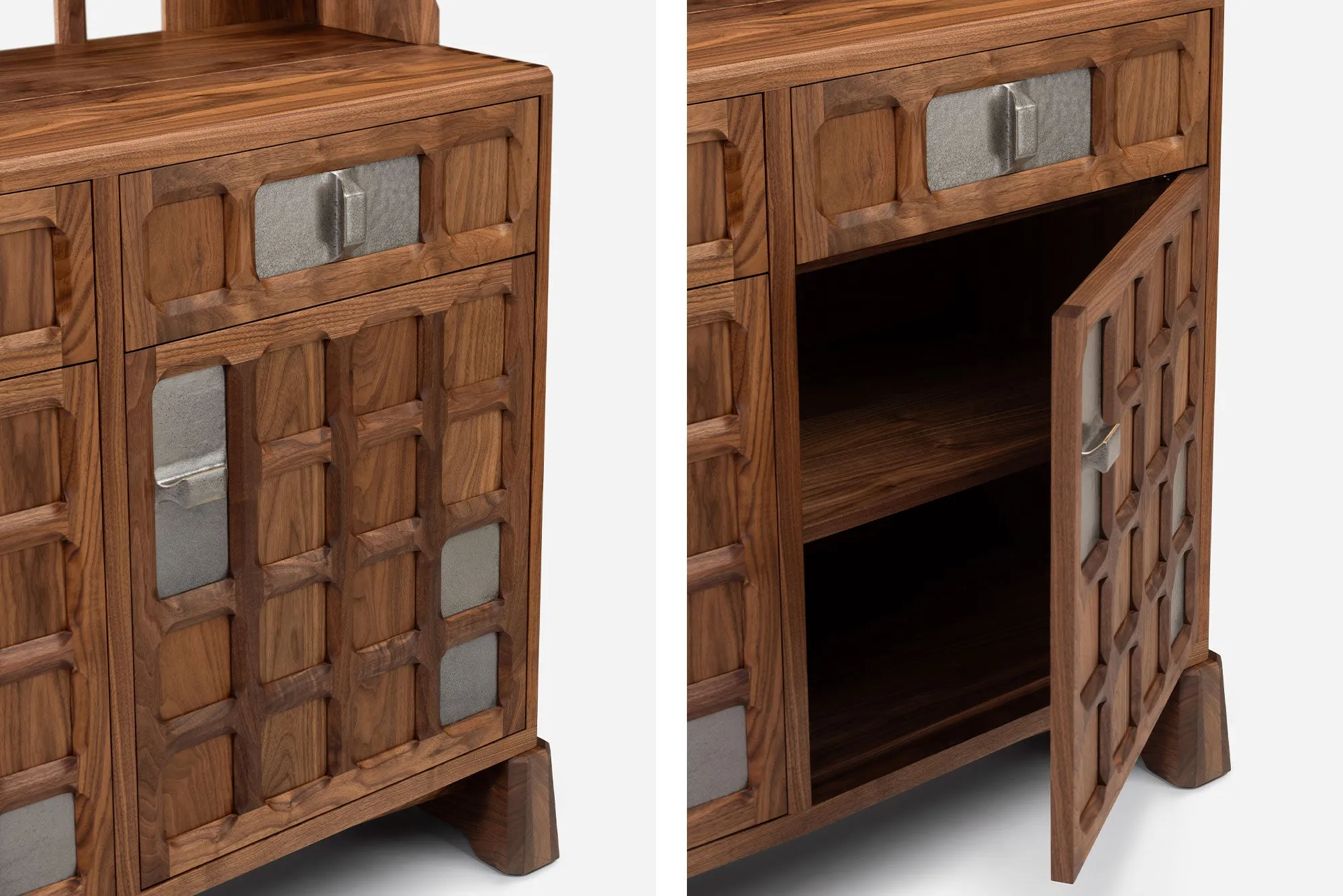 ARTS AND CRAFTS 4-UNIT CABINET - WOVEN TIMBER