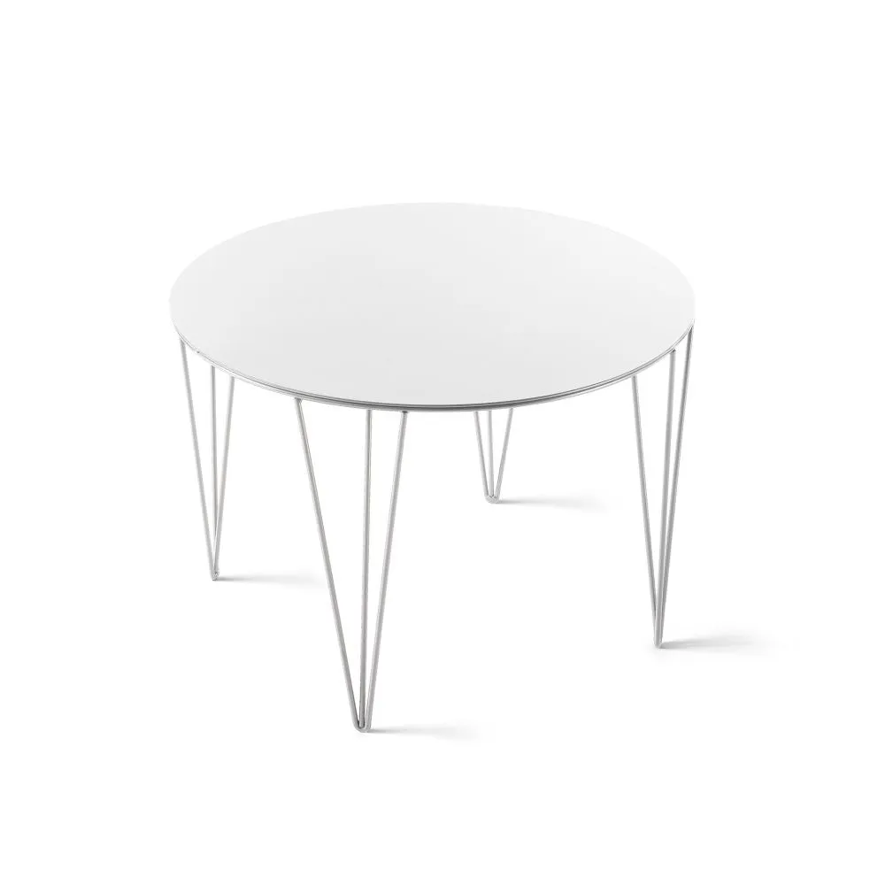 Atipico Chele diam.50 cm small Table in signal white metal