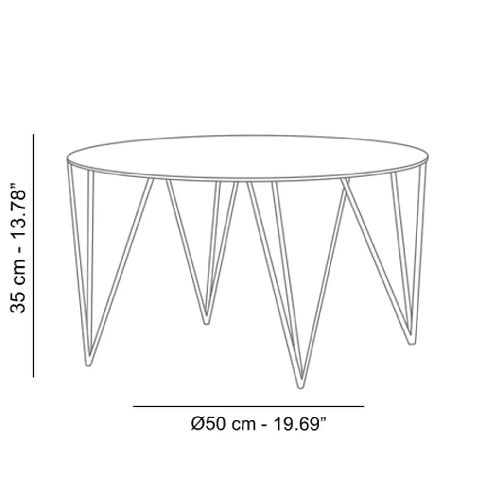 Atipico Chele diam.50 cm small Table in signal white metal