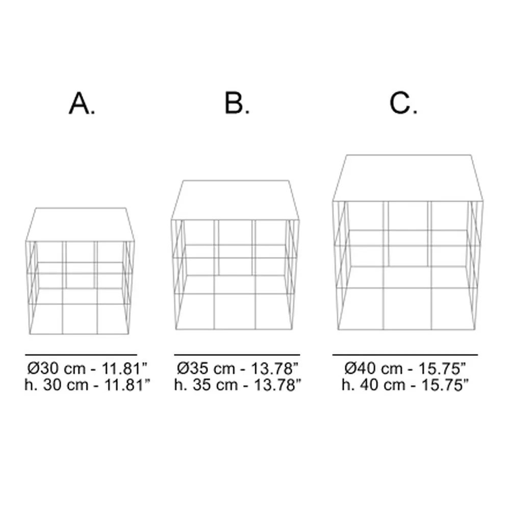 Atipico Set 3 Reton Square small tables metal