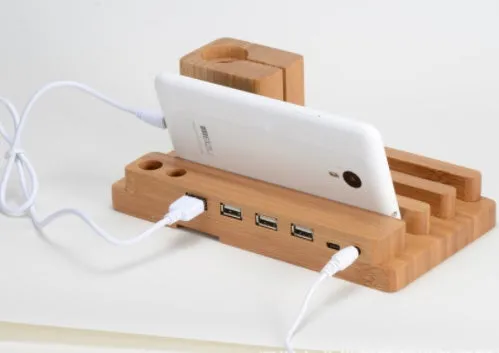 Bamboo Cell Phone Charging Base