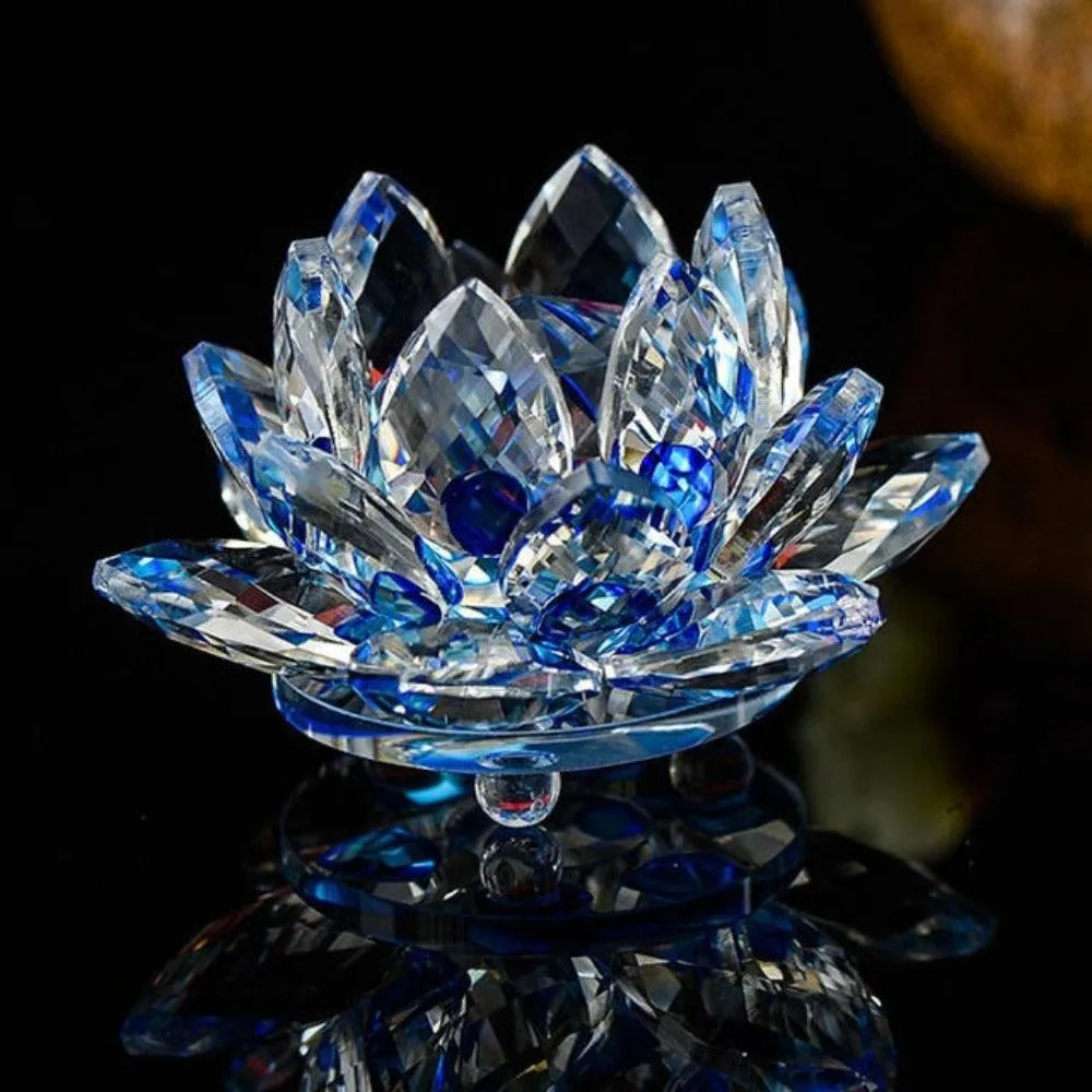 'Blue Lotus' Flower Glass Ornament