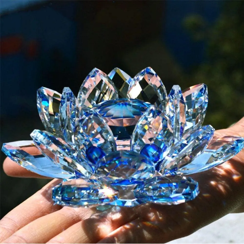 'Blue Lotus' Flower Glass Ornament