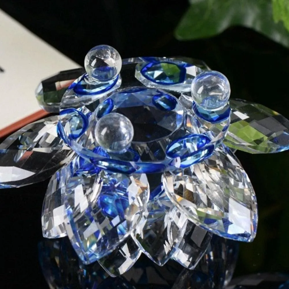 'Blue Lotus' Flower Glass Ornament