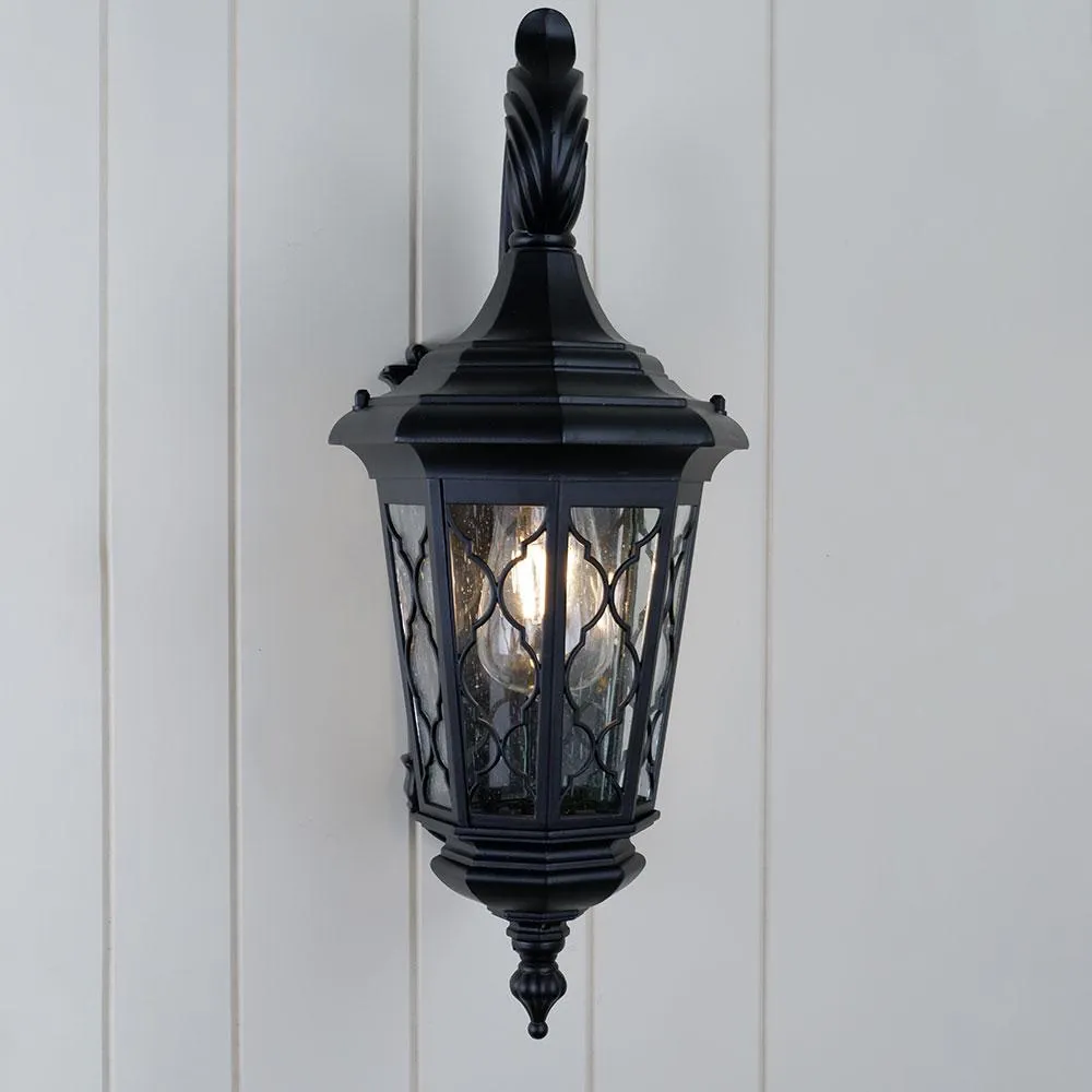 Brinley Mediterranean Outdoor Wall Light (Small) in Black