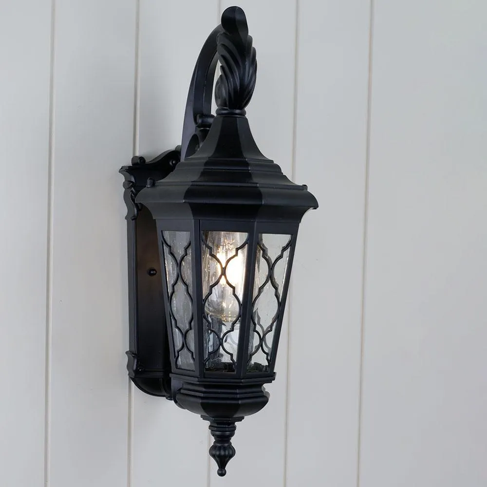 Brinley Mediterranean Outdoor Wall Light (Small) in Black