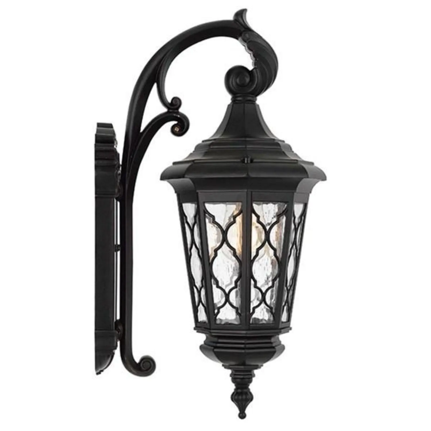 Brinley Mediterranean Outdoor Wall Light (Small) in Black