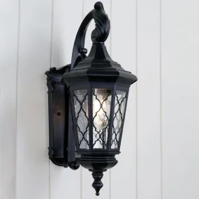 Brinley Mediterranean Outdoor Wall Light (Small) in Black