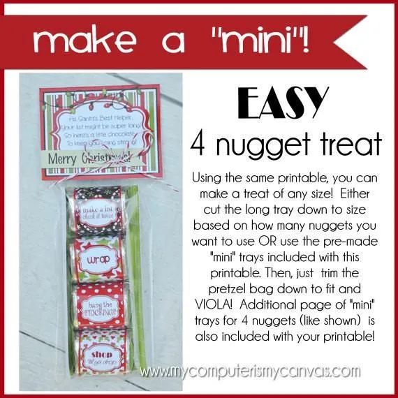 Christmas Nugget Wrappers {Santa's Helper} PRINTABLE