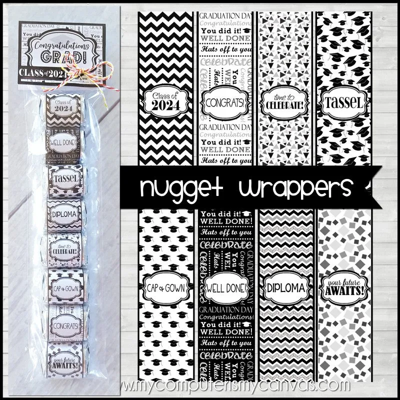 Class of 2024 Graduation Nugget Wrappers PRINTABLE