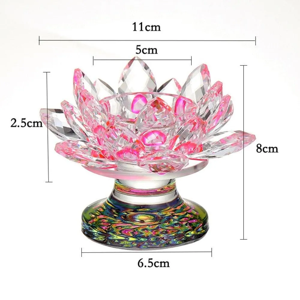 'Clear Lotus' Flower Glass Candle Holder