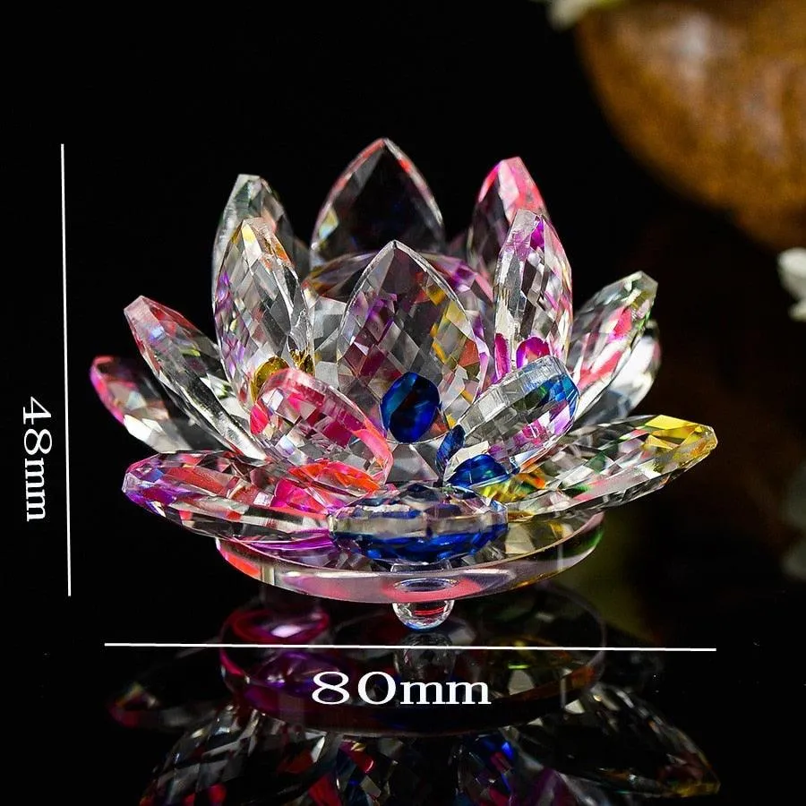 'Colourful Lotus' Flower Glass Ornament