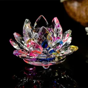 'Colourful Lotus' Flower Glass Ornament