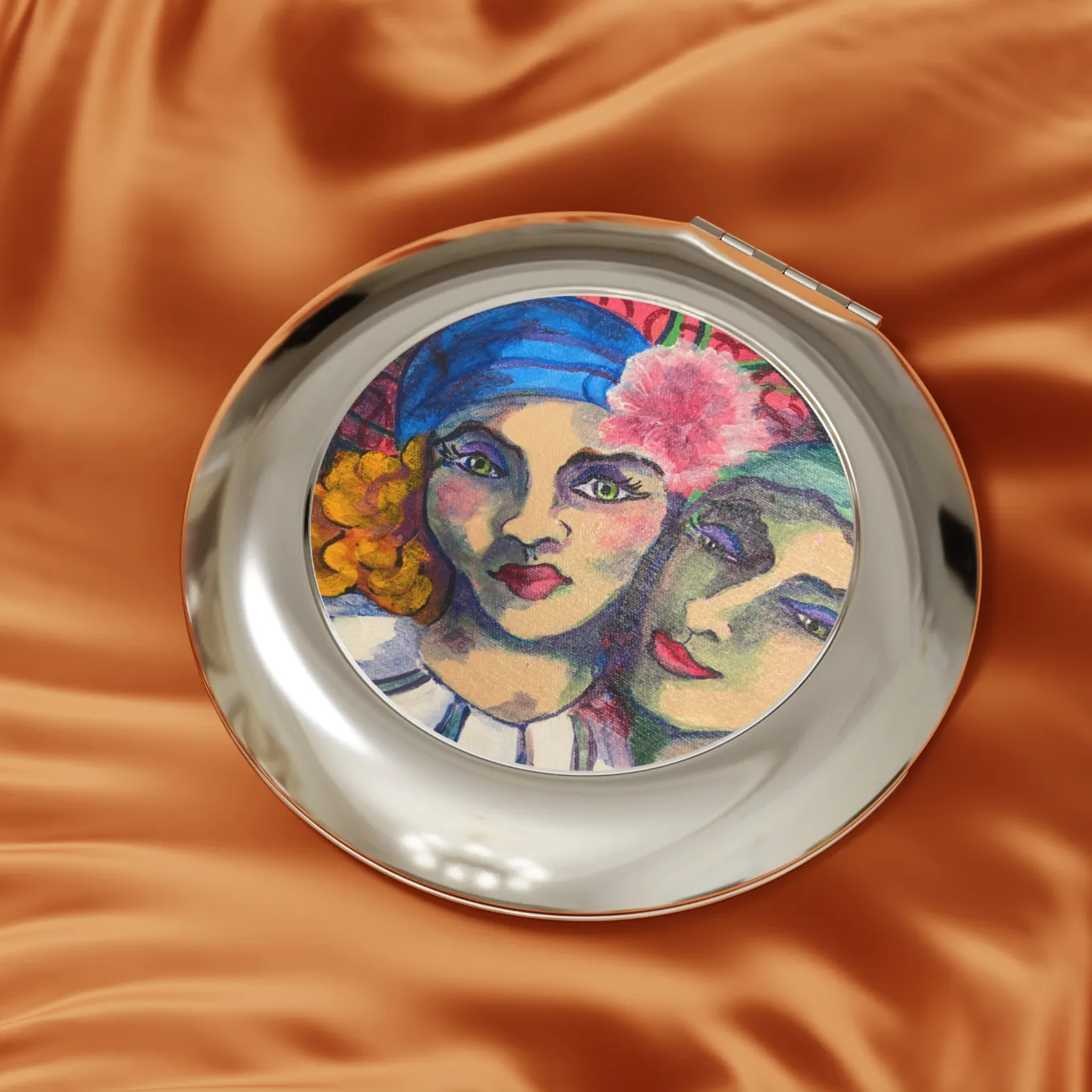 Compact Travel Mirror - Pierot & Columbina