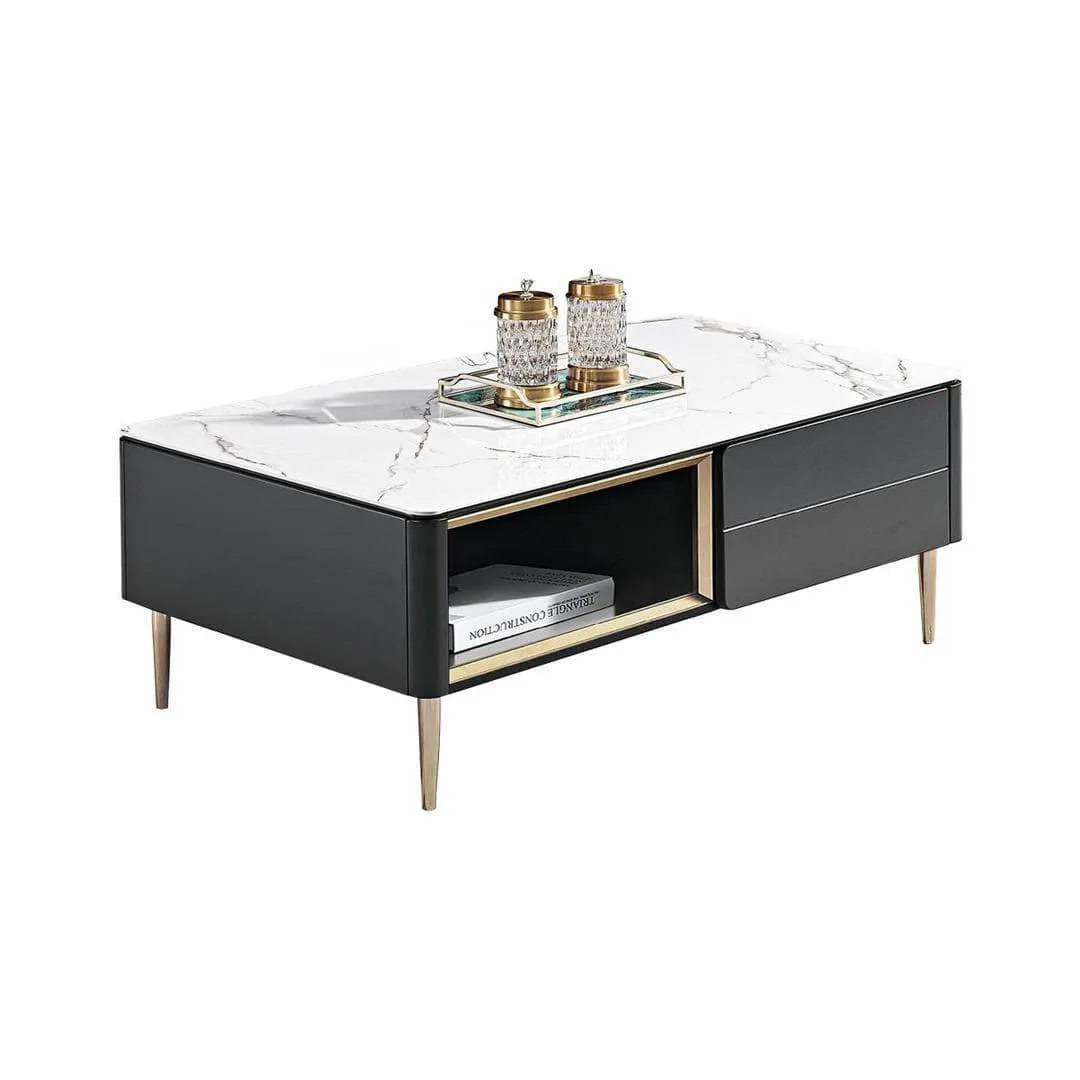 Danikka Coffee Table with Glossy Sintered Stone Top