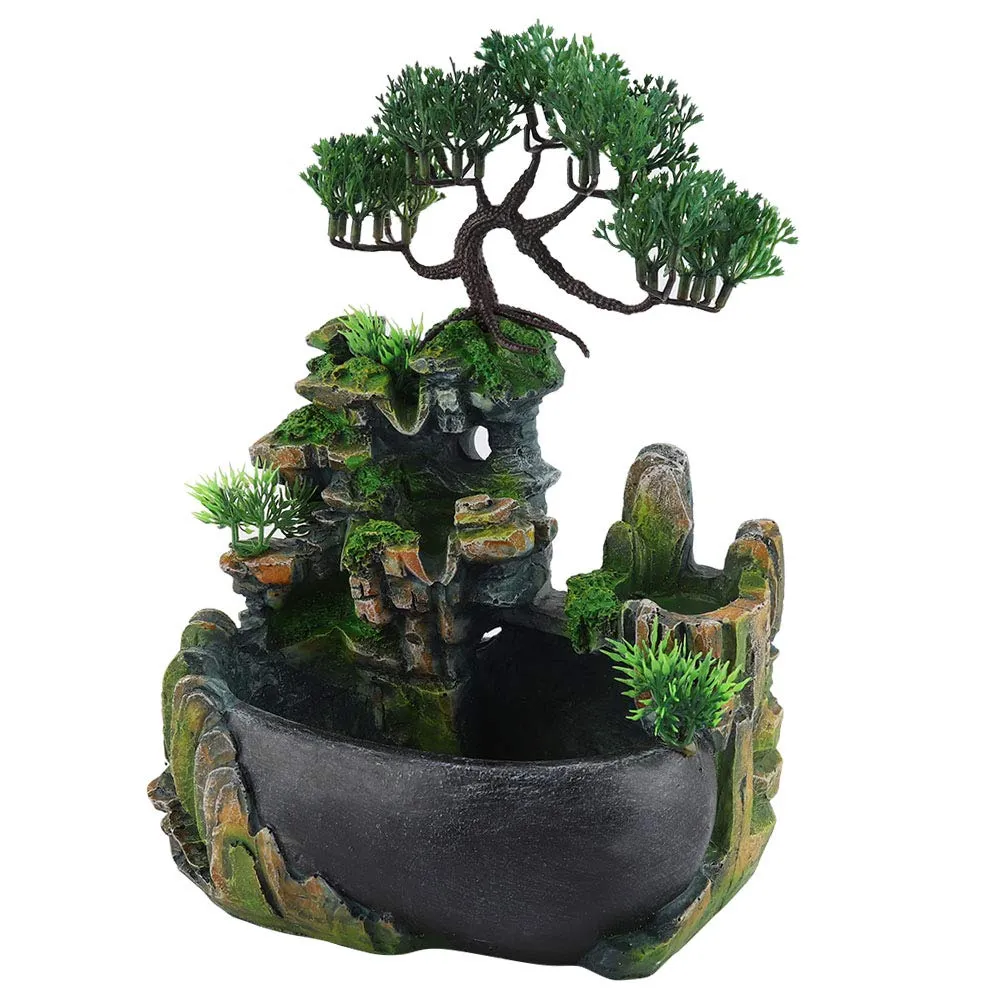 Decoration Gift, Desktop Fountain Waterfall, Small Rockery, Bamboo Fountain for Zen Fountain Waterfall Fountain Desktop Fountain