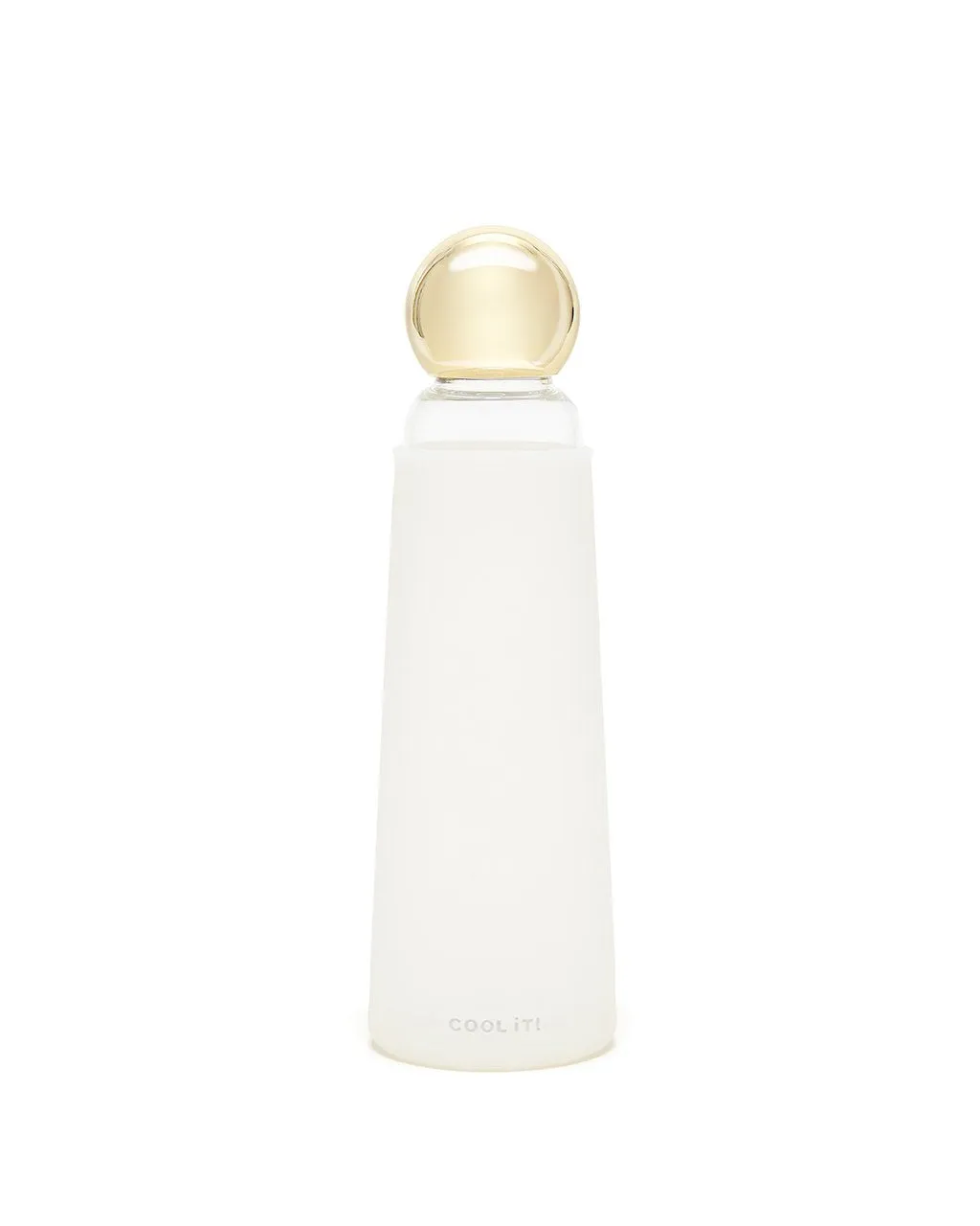 Deluxe Cool It! Glass Water Bottle - White/Metallic Gold