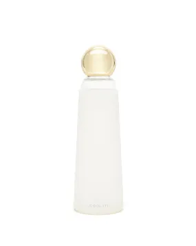 Deluxe Cool It! Glass Water Bottle - White/Metallic Gold