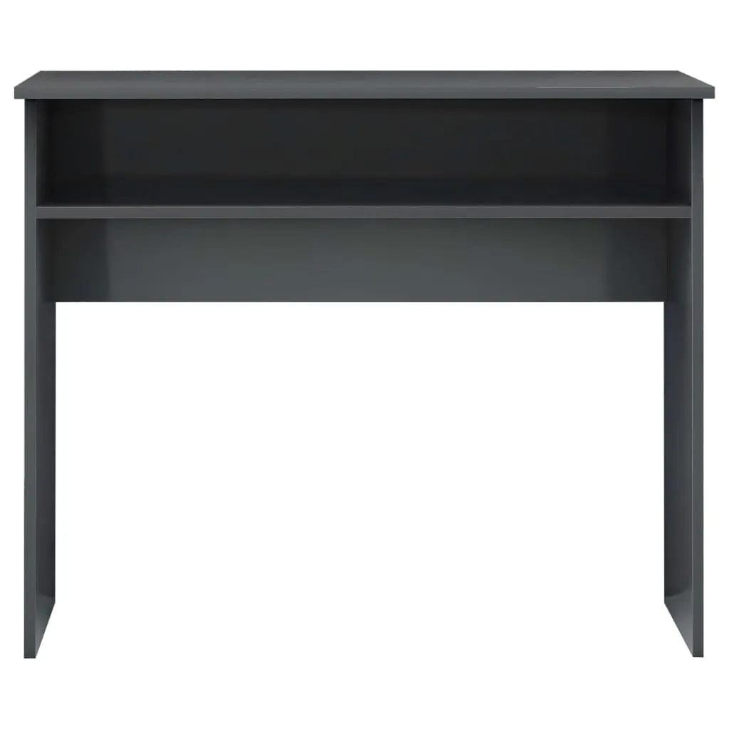 Desk High Gloss Grey 90x50x74 cm Chipboard