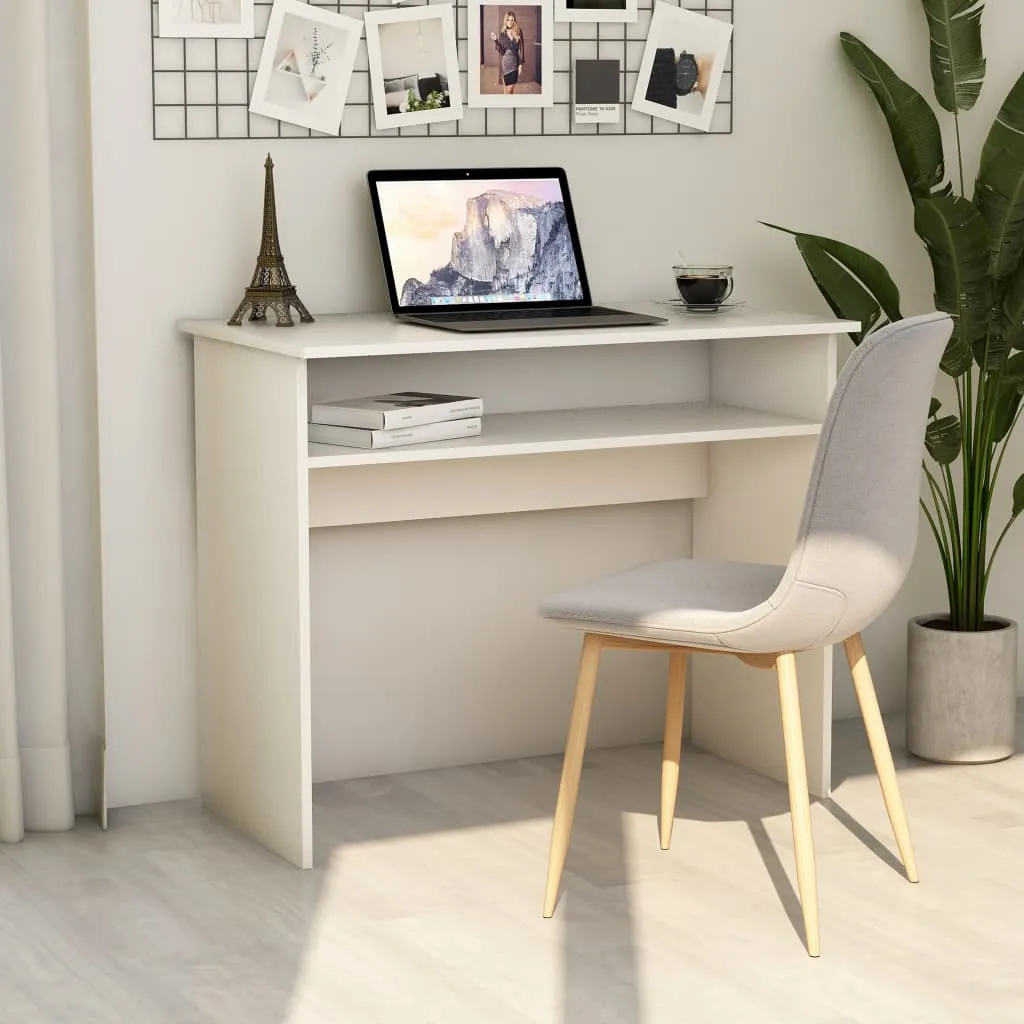 Desk White 90x50x74 cm Chipboard