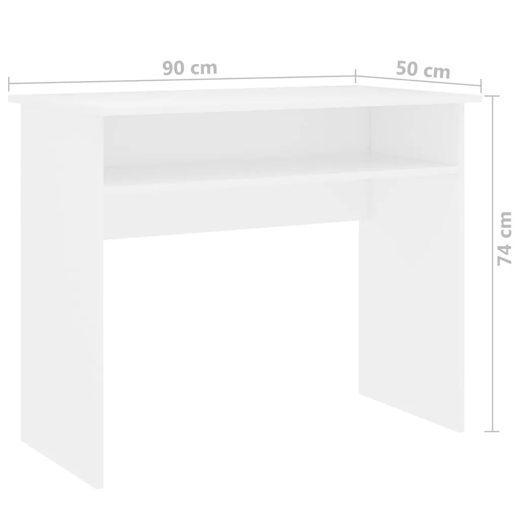 Desk White 90x50x74 cm Chipboard