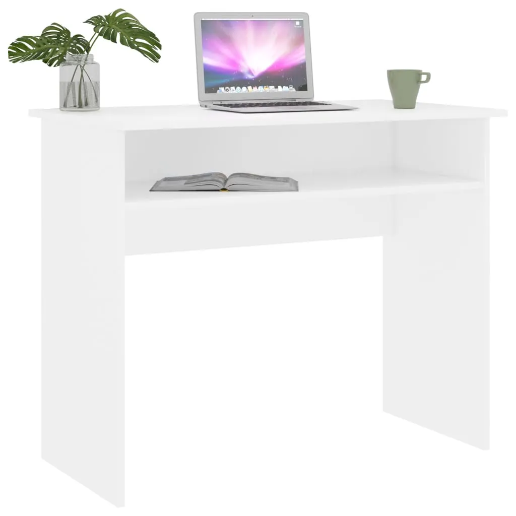 Desk White 90x50x74 cm Chipboard