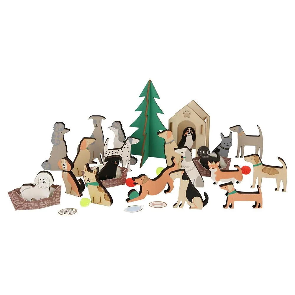 DOG LOVERS ADVENT CALENDAR SUITCASE WITH WOODEN TOYS