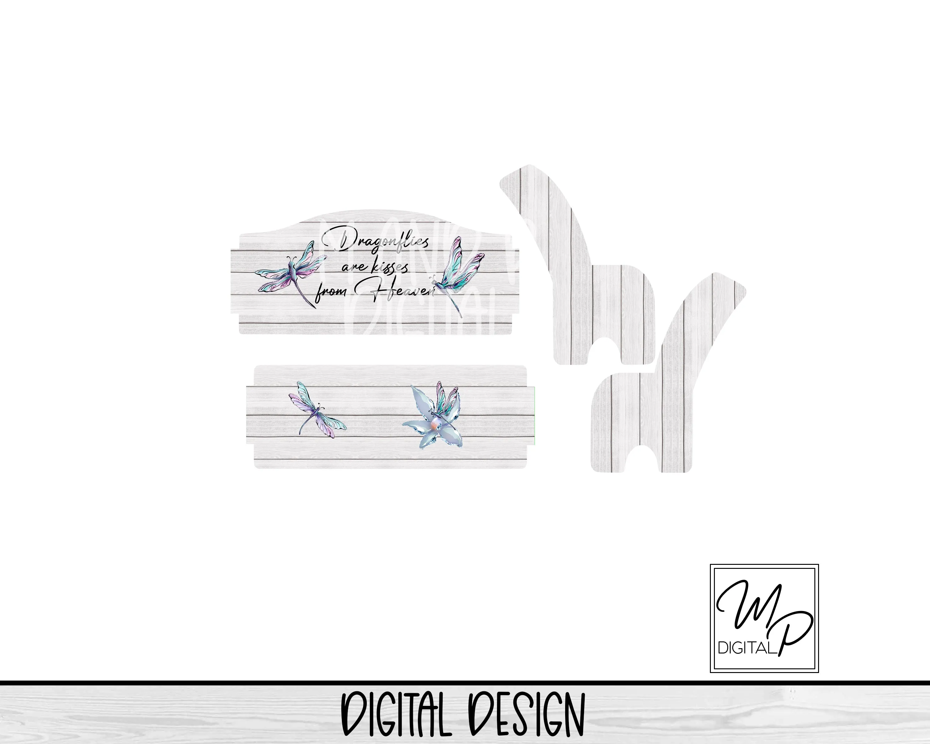 Dragonflies Wood Bench PNG for Sublimation, Sublimation Design for Tiered Tray Benches, Digital Download