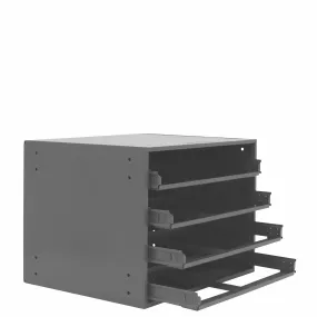 Durham Easy Glide Slide Rack With 4 Sliding Drawer Racks For Use With Large Compartment Boxes, Steel, Gray