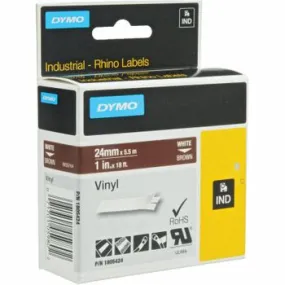 DYMO RH TP 24mm White/Brown Vinyl